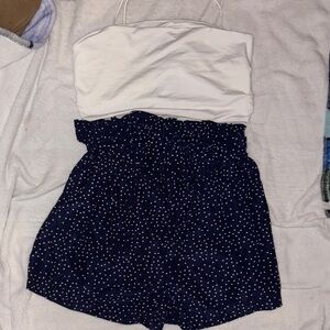 SHEIN VCAY Cami Top & Polka Dot
Belted Paper Bag Waist Shorts